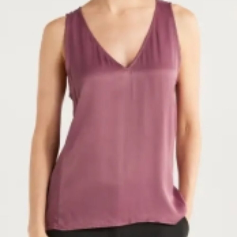 Nordstrom Double V-Neck Tank | Purple Serum | Size S | NWT
